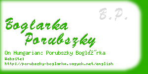 boglarka porubszky business card
